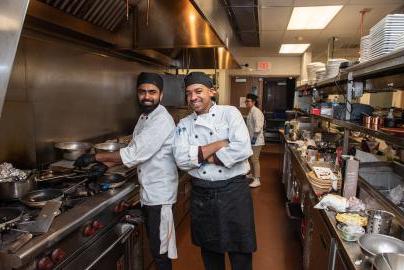 Students in kitchen