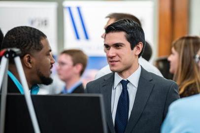 Students at a networking event.